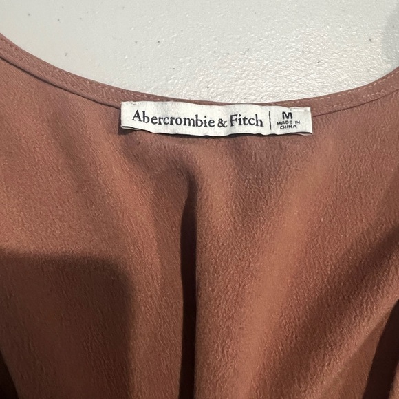 Abercrombie & Fitch 
Terracotta Plunge V-Neck Smocked
Blouse Top Minimalist - Picture 4 of 5